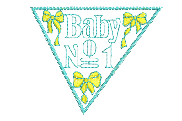 Baby No 1 Triangle Embroidery Design