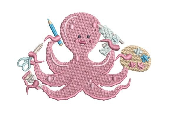 Crafter Octopus Embroidery: A Versatile Design for Small Business Branding