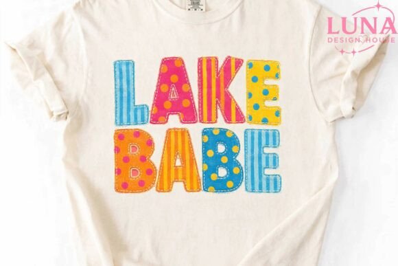 Lake Babe Faux Embroidery PNG Clipart Review for Boutique Sweatshirt Design