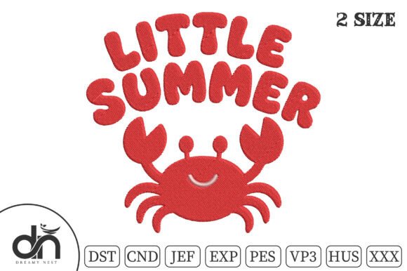 Little Summer Cute Crab Embroidery: A Beachy Fresh Design for Crafters and Sellers