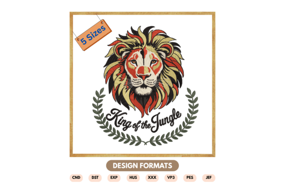Stylized Lion Embroidery Design for Etsy & Small Shop Sellers